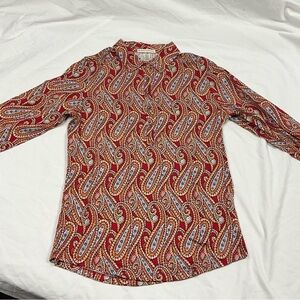 Fairway and Greene paisley women’s button down top.
